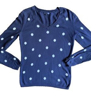 Tommy Hilfiger Women’s Navy Polka Dot Pullover Sweater